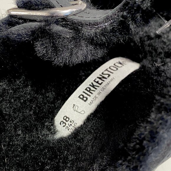 Foot Heaven! Birkenstock Mayari Shearling Fur Sandals in Black, Size 38, Size 8 - Picture 5 of 9
